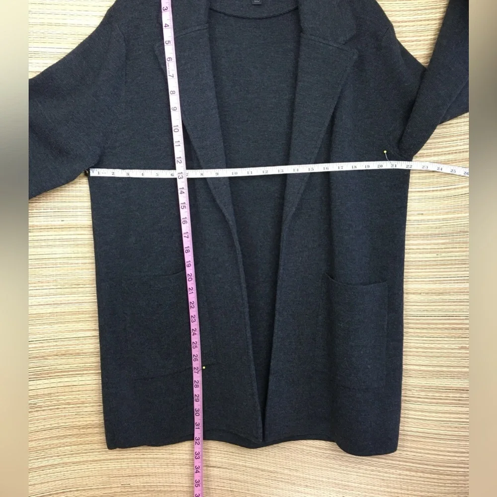 J.CREW Open-Front Merino Wool Blazer Sweater Jacket In Charcoal Size L - Picture 12 of 12